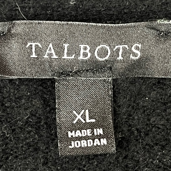 Talbots Wool Alpaca Black Sweater Cardigan Women's Pearl Rhinestone Button XL - Picture 5 of 15